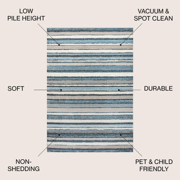 Magnolia Beach Strie' Striped Area Rug